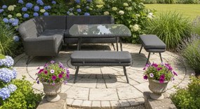 The Outsider Hoek Lounge Diningset - Jonah - Wicker - Antraciet - The Outsider