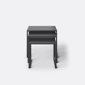 Set van 3 geneste salontafels in staal, Miva