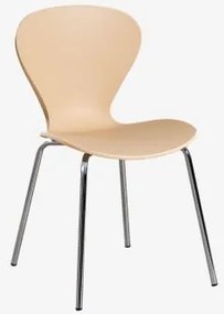 Stapelbare Eetkamerstoelen Set Van 2 Uit Grijs – Chroom & Polypropyleen Tarwebruin - Sklum