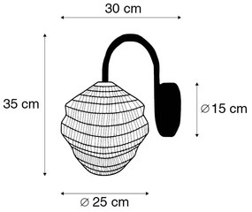 Oosterse wandlamp goud - VadiOosters E27 rond Binnenverlichting Lamp