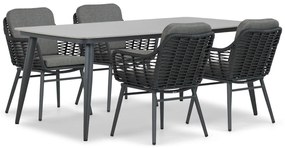 Tuinset 4 personen 180 cm Aluminium/wicker Grijs Coco Antoni/Vienna