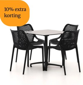 + 10% kassakorting | Diningset Forza  | 4 personen kunststof | Tuinset stapelbaar | 5-delig | Kees Smit Tuinmeubelen