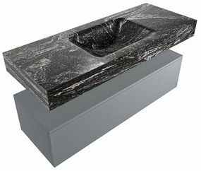 Mondiaz Alan DLux badmeubel 120cm plata 1 lade met wastafel lava midden 1 kraangat