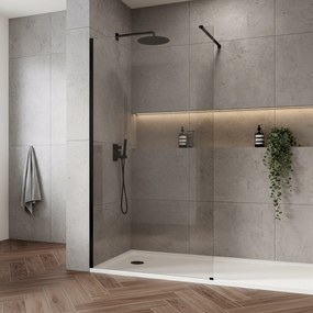 Walk-in douchewand Rea Flexi Transparent / Black 120