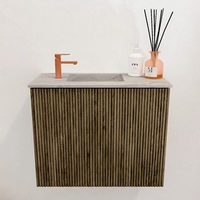 Mondiaz Joya DLux 50cm toiletmeubel dusk met wastafel faye links 1 kraangat glace