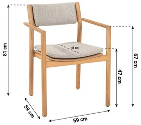 Tuinstoel stapelbaar Teak Naturel teak 4 Seasons Outdoor Levi