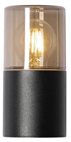 Moderne buiten wandlamp zwart met smoke kap IP44 - Odense