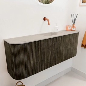 Mondiaz Joya DLux 115cm toiletmeubel ronding links/rechts shadow met wastafel faye midden zonder kraangat opalo