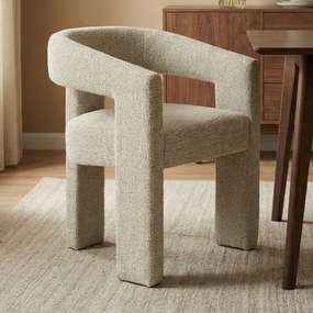 Wabi Sabi Eetkamerstoel Beige Volledig Stof