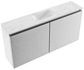 Mondiaz Ture DLux toiletmeubel 100cm plata met wastafel opalo midden met kraangat