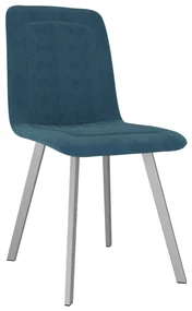 vidaXL Eetkamerstoelen 6 st fluweel blauw