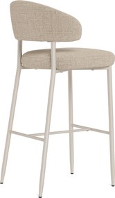 Mazzoni IRIS Beige (stof Basel 24)/onderstel kasjmier - GESTOFFEERDE BARKRUK VOOR KEUKEN/BAR