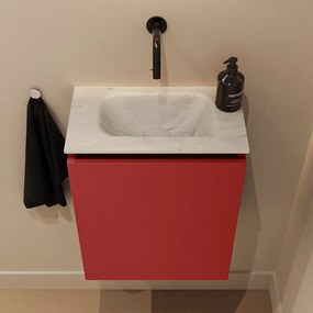 Mondiaz Ture DLux toiletmeubel 40cm fire met wastafel opalo midden zonder kraangat