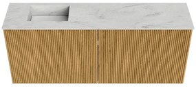 Mondiaz Joya DLux 100cm toiletmeubel oak met wastafel faye links zonder kraangat opalo