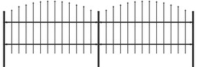 vidaXL Tuinhek met speren bovenkant (0,75-1)x3,4 m staal zwart