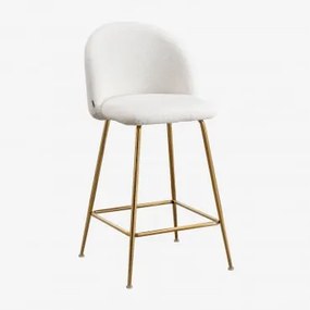 Kana Design Hoge Kruk In Schapenvacht White & ↑65 Cm & Goud - Sklum