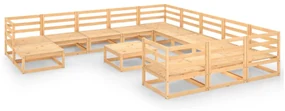 vidaXL 13-delige Loungeset massief grenenhout