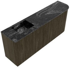 Mondiaz Joya DLux 100cm toiletmeubel ronding rechts shadow met wastafel faye links zonder kraangat lava