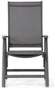 Tuinset 6 personen 220 cm Aluminium/Textileen /Graniet/Aluminium/textileen Grijs Presto Vasto/Graniet