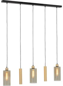 Goossens Hanglamp Ylva, Hanglamp met 3 glas lichtpunten en 2 kokers