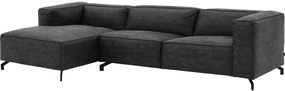 Goossens Bank Calvin grijs, micro leer, 3,5-zits, modern design
