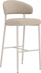 Mazzoni IRIS Beige (stof Basel 24)/onderstel kasjmier - GESTOFFEERDE BARKRUK VOOR KEUKEN/BAR