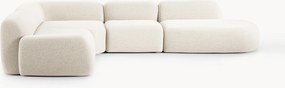 Modulaire bouclé XL hoekbank Wolke met chaise longue