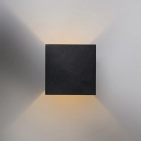 Design wandlamp zwart/goud incl. LED - Caja Design, Industriele / Industrie / Industrial, Modern kubus / vierkant vierkant Binnenverlichting Lamp