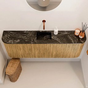 Mondiaz Joya DLux 125cm toiletmeubel ronding links/rechts oak met wastafel faye midden zonder kraangat lava