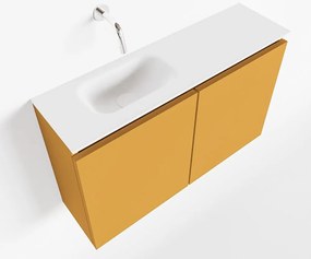 Mondiaz Ture 80cm toiletmeubel ocher met wastafel talc links geen kraangat