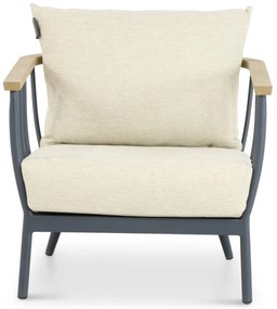 Stoel en Bank Loungeset 5 personen Aluminium/Teak Grijs  Apple Bee Condor