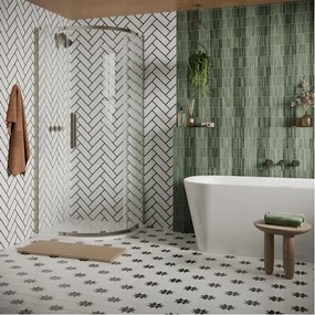 Crosswater Asura Kwartronde Douchedeur - 8mm - 90x90cm - geborsteld RVS AUQSVC0900