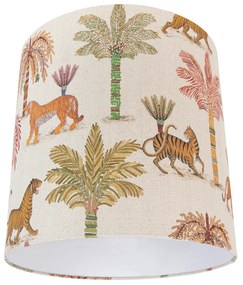 Stoffen lampenkap multicolor met dierenprint 40/40/40