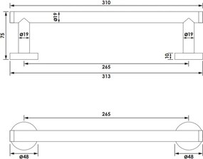 Brauer Copper Edition handdoekrek 30cm koper geborsteld PVD