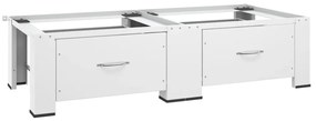 vidaXL Wasmachine- en drogerverhoger dubbel met lades wit