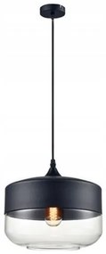 Hangende glazen plafondlamp Zenit D Zwart