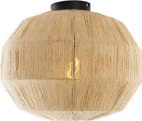 Oosterse plafondlamp zwart met touw - Riki