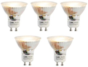Set van 5 GU10 3-staps dimbaar in Kelvin LED lamp 3W 180 lm 2000K-2700K
