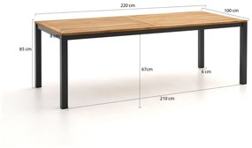 Hartman Stefano/Sonata 220cm dining tuinset 7-delig