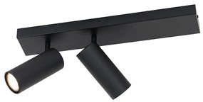 Smart plafondspot zwart 2-lichts verstelbaar incl. 2 Wifi GU10 50mm - Renna