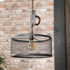 Industriele Hanglamp Grijs Met Touw