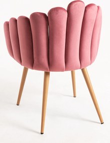 Set van 4 fluwelen fauteuils