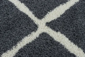 Tapijt BERBER CROSS B5950 grijskleuring / witrand ,  Barber , marokkaanse shaggy