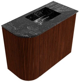 Mondiaz Joya DLux 50cm toiletmeubel ronding links ruby met wastafel faye rechts zonder kraangat lava