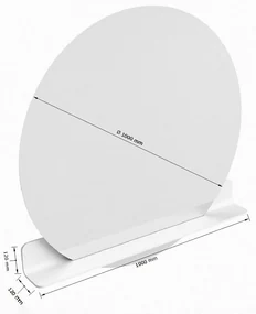 Mondiaz Spot spiegel rond Ø100cm met planchet lava