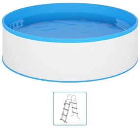 vidaXL Splasher pool met 4-tredige ladder 350x90 cm wit