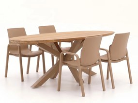 Diningset Hartman | 4 personen | Tuinset teakhout | 5-delig | Kees Smit Tuinmeubelen