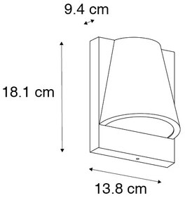 Buiten wandlamp met bewegingsmelder zwart IP44 met schemerschakelaar - Femke Industriele / Industrie / Industrial GU10 IP44 Buitenverlichting rond