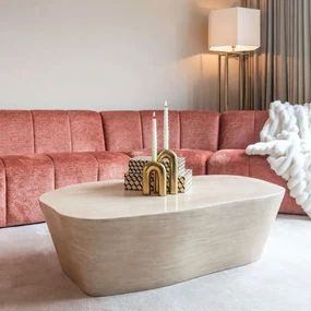 Richmond Interiors Fictus Beige Salontafel Travertin - 125 X 80cm.