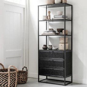 Must Living Spiderman Open Kast Met Lades Rotan - 75x40x190cm.